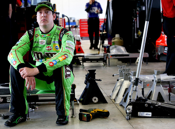 Kyle Busch pausing for a moment during the race weekend at Homestead.