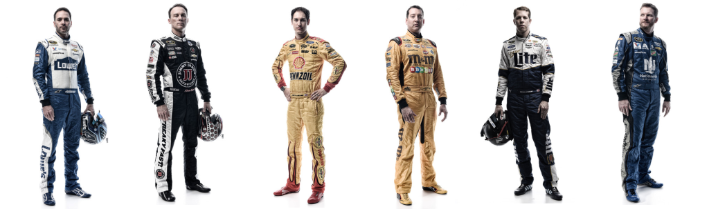 Yes, the NASCAR Sprint Cup drivers are back posing in a strange hue from the studio.