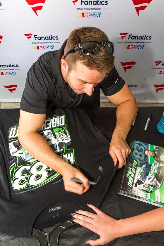 DiBenedetto takes the time to connect with NASCAR fans. (Photo Credit: Tami Pope)