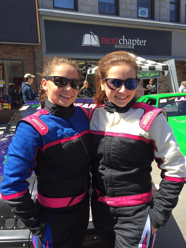 The Lanphear sisters enjoying their time with race fans.