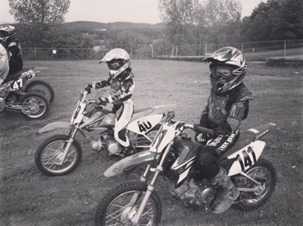 Old days - Peyton and her sister Reilly getting their need for speed on dirt bikes.