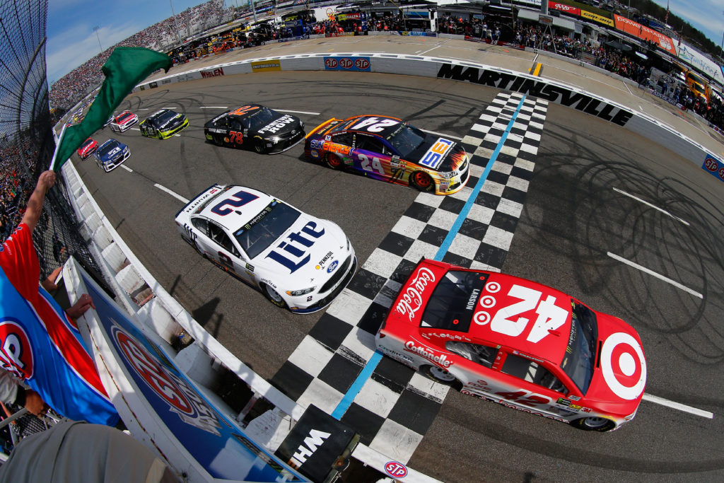 Which drivers were on the gas or on the brakes at Martinsville Speedway?