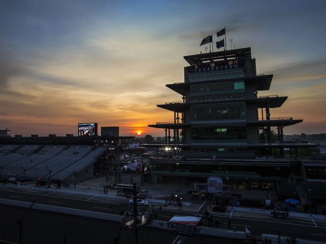 The calm before the 500 at Indianapolis.