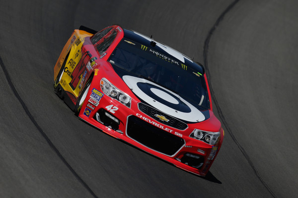 Larson has taken to the 2-mile Michigan International Speedway in Cars 3 style.