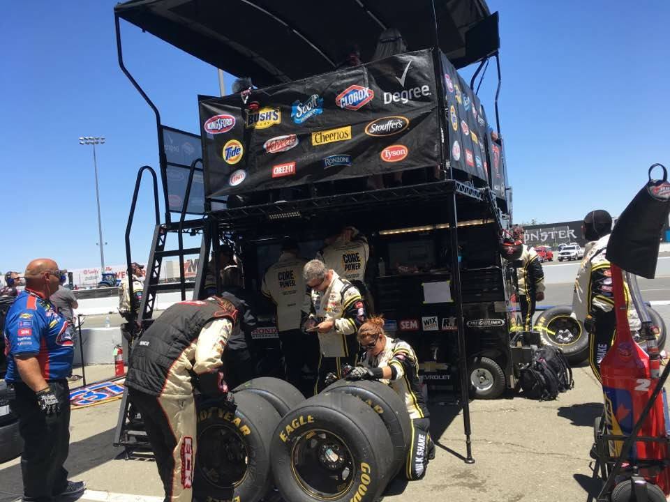 Prestella focuses on the task at hand during the Sonoma race weekend. (Photo Credit: Liz Prestella)