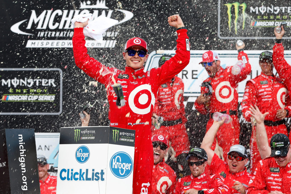 Kyle Larson was surely on the gas at Michigan.