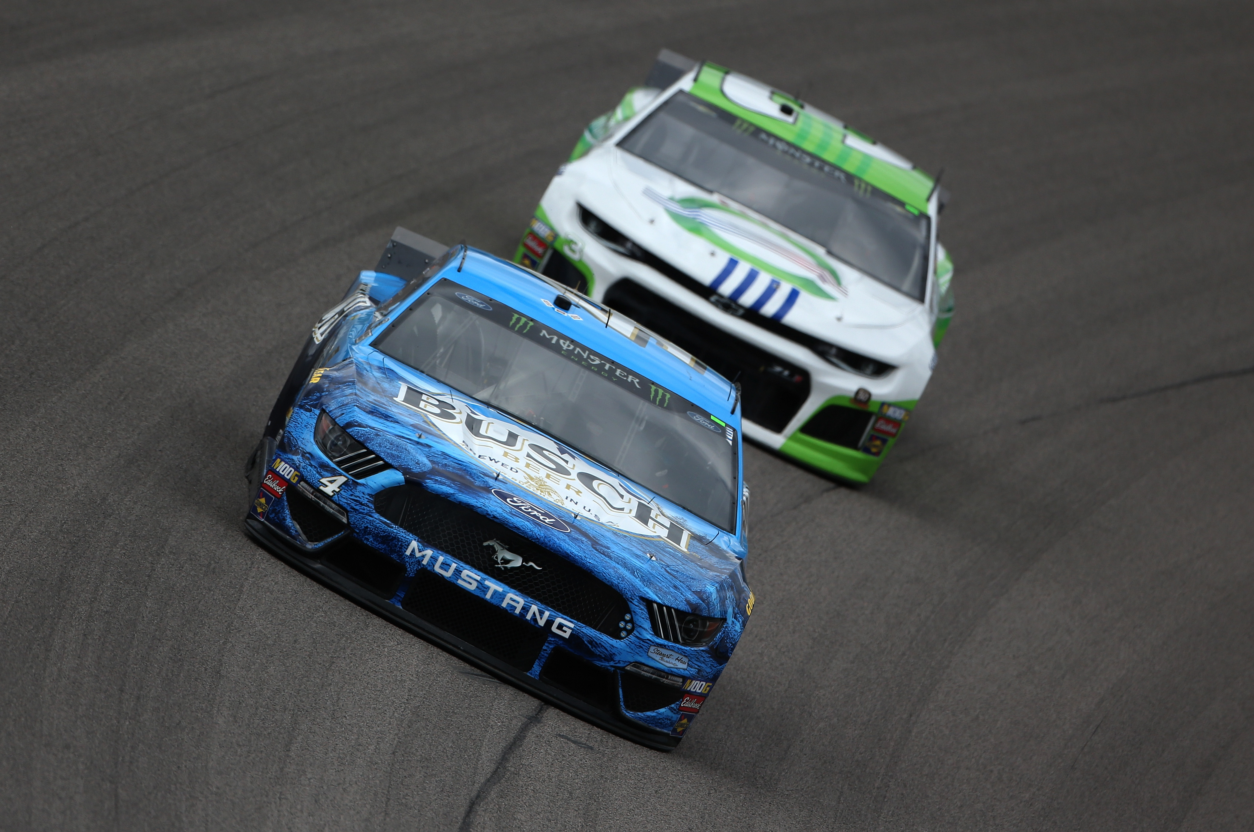 Pole sitter Kevin Harvick wants another Digital Ally 400 win at Kansas. (Photo Credit: Brian Lawdermilk/Getty Images)
