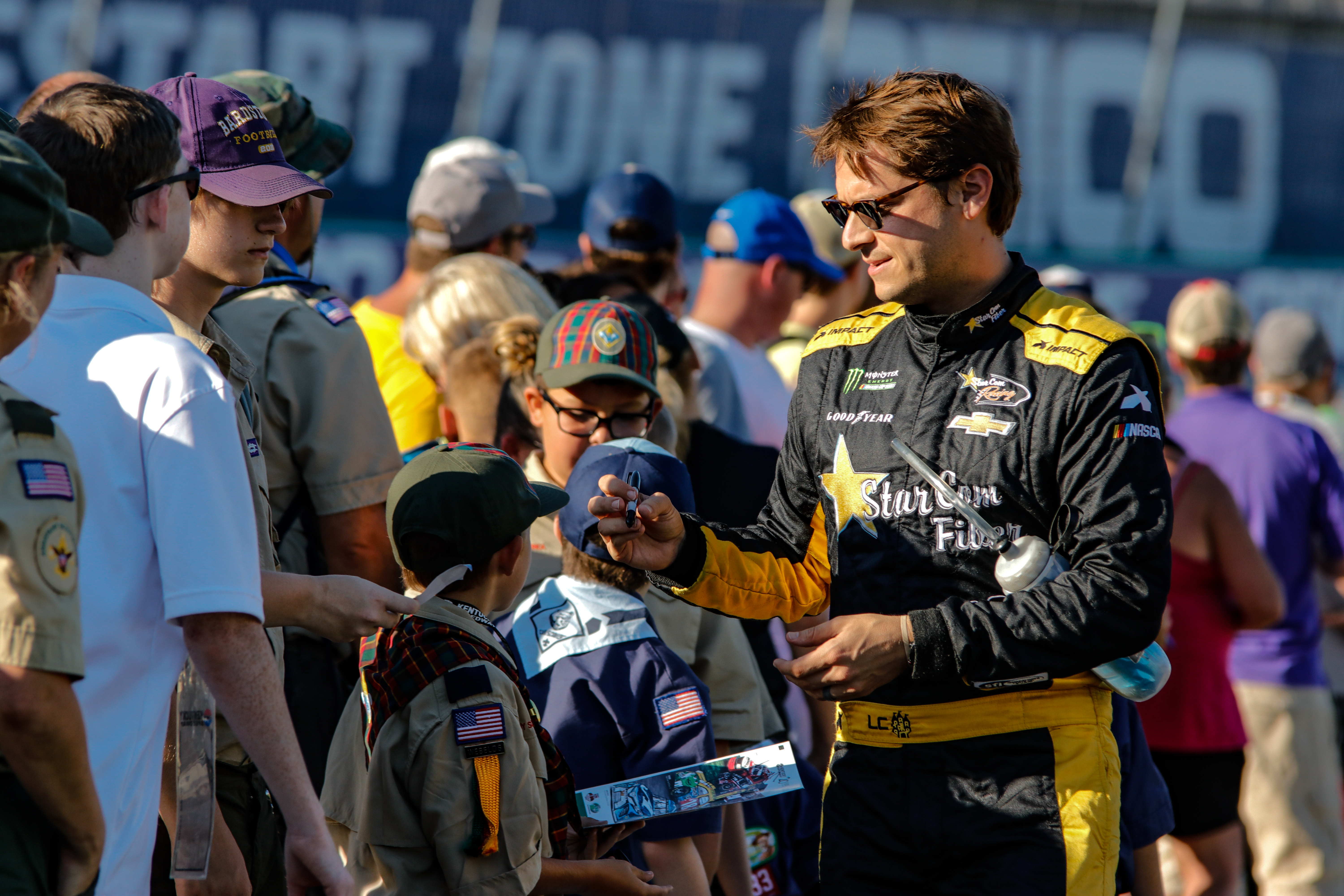 As seen above, Cassill enjoys taking his time with fans during the race weekend. (Photo Credit: Stephen Conley/TPF)