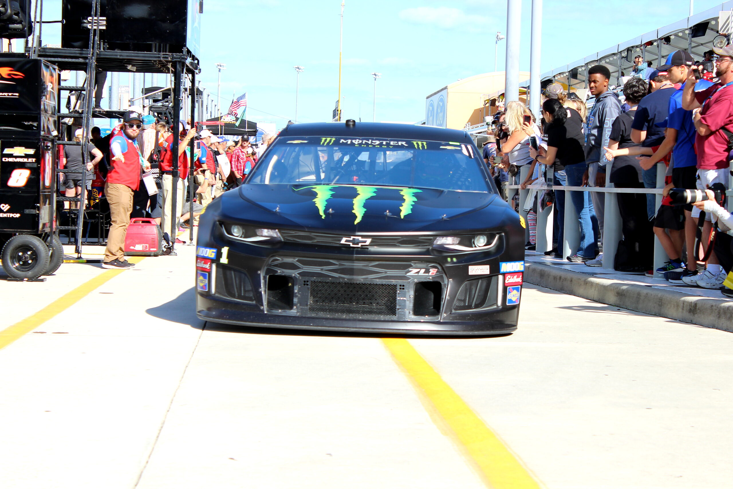 Without delay, Busch took it to the streets in his No. 1 Monster Energy Chevy Camaro. (Photo Credit: Josh Jones/TPF)