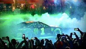 By all means, Kurt Busch burns it down on Broadway in Nashville. (Photo Credit: Chrissi Luttrell/TPF)