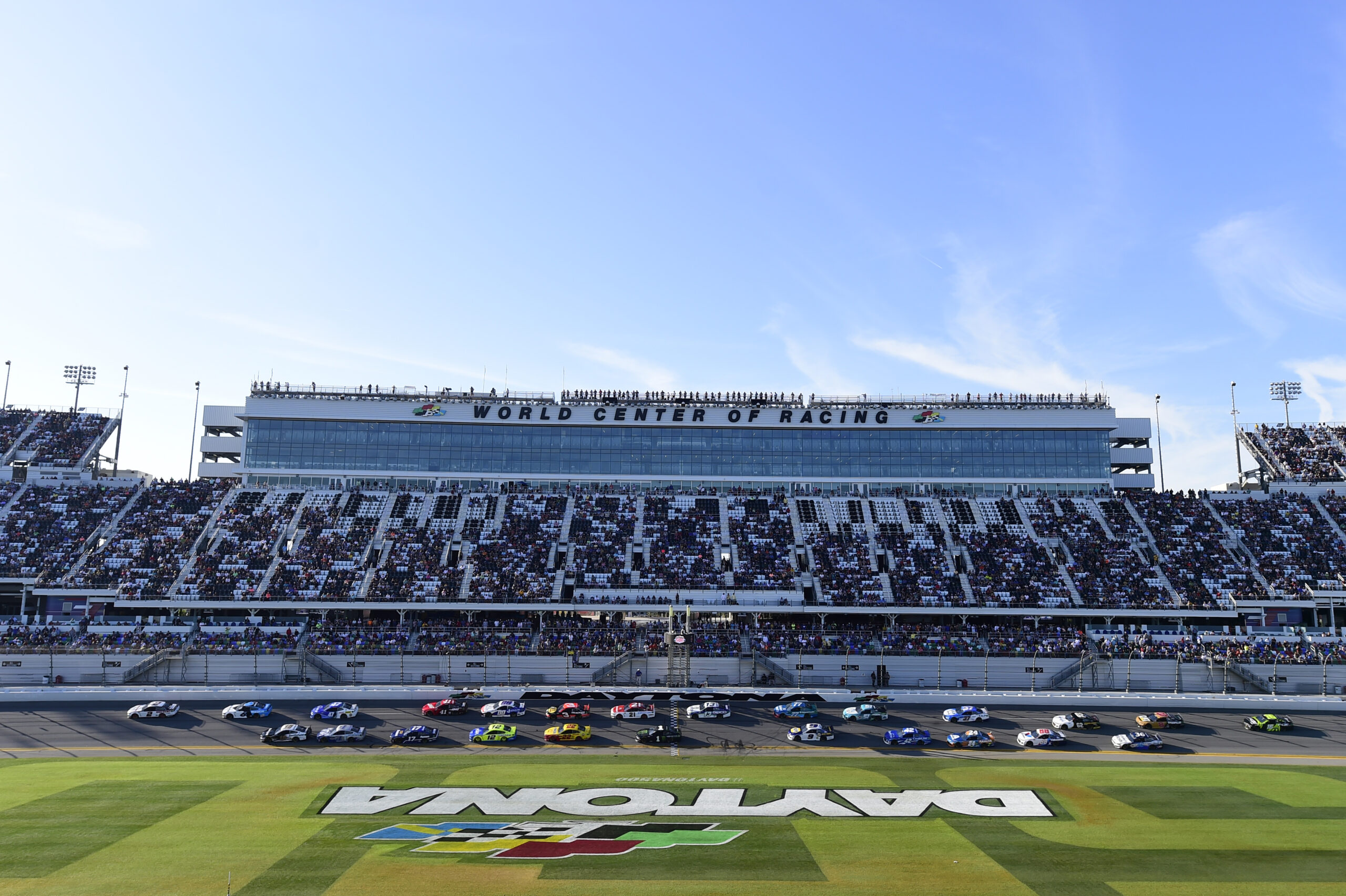 Brad Keselowski leads in the early going of the Daytona 500.(Photo Credit: Jared C. Tilton/Getty Images)