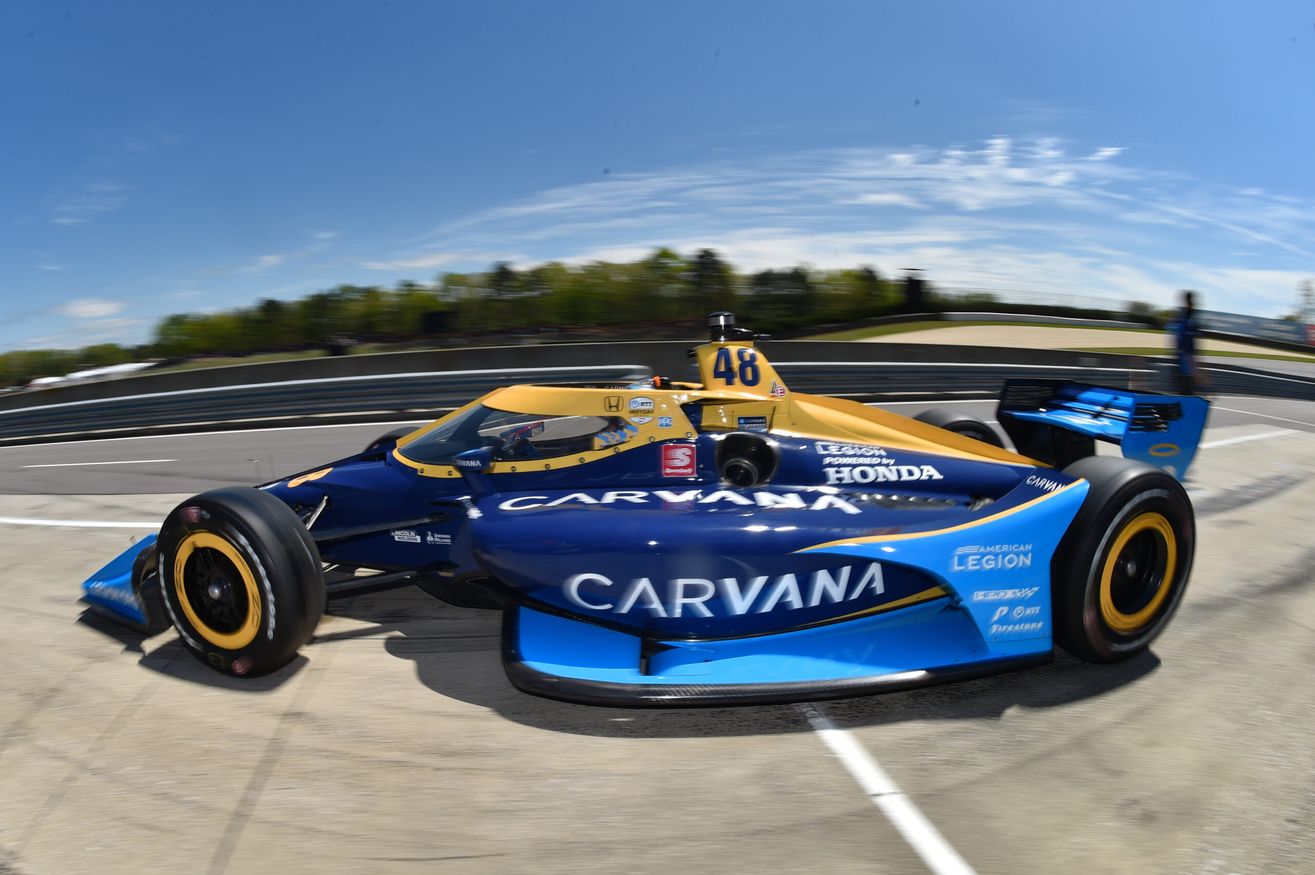 Significantly, Johnson's No. 48 Carvana Honda proves quite different than his stock car. (Photo: Chris Owens/INDYCAR)