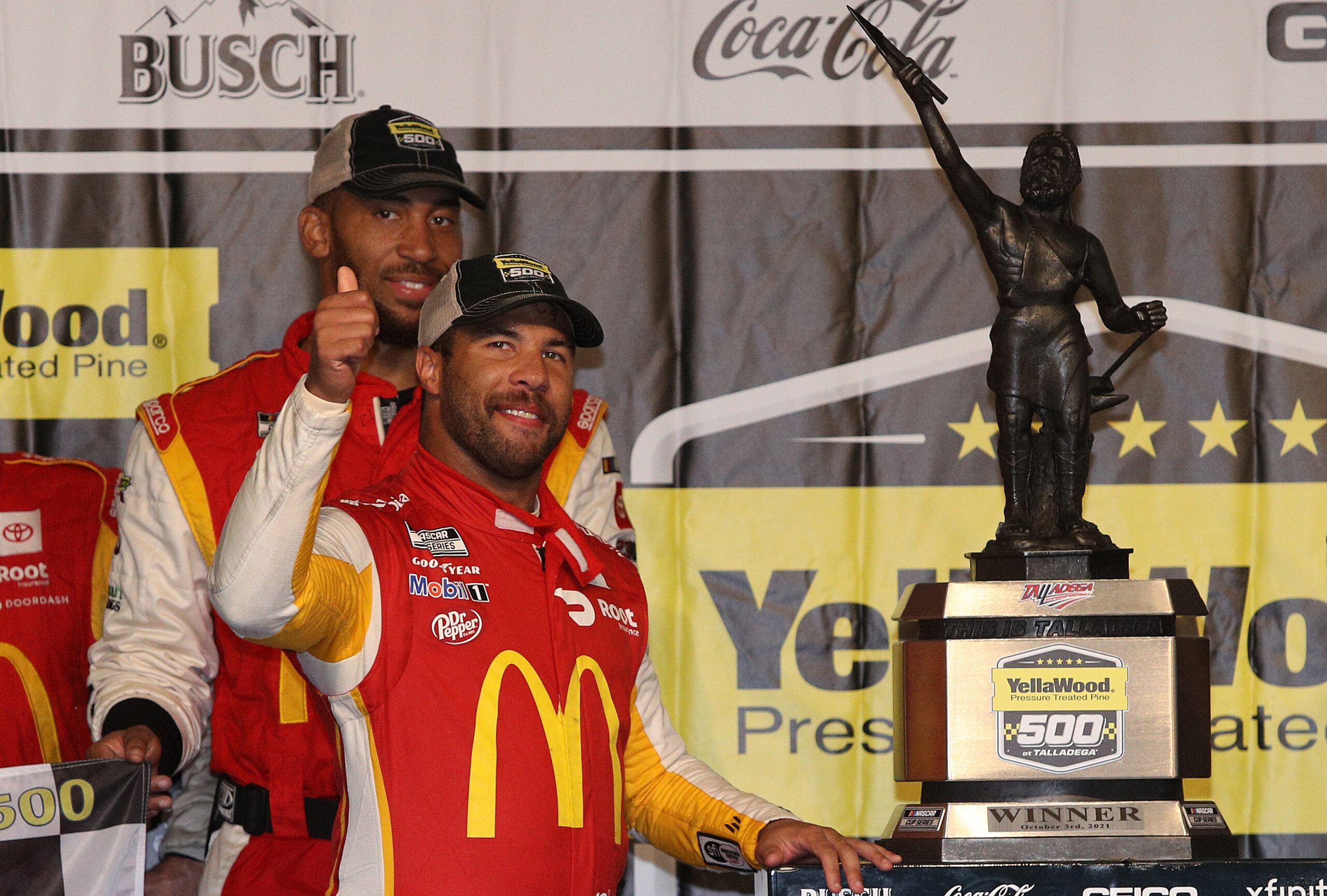 Quite the historical moment for Bubba Wallace. (Photo: Sean Gardner | Getty Images)