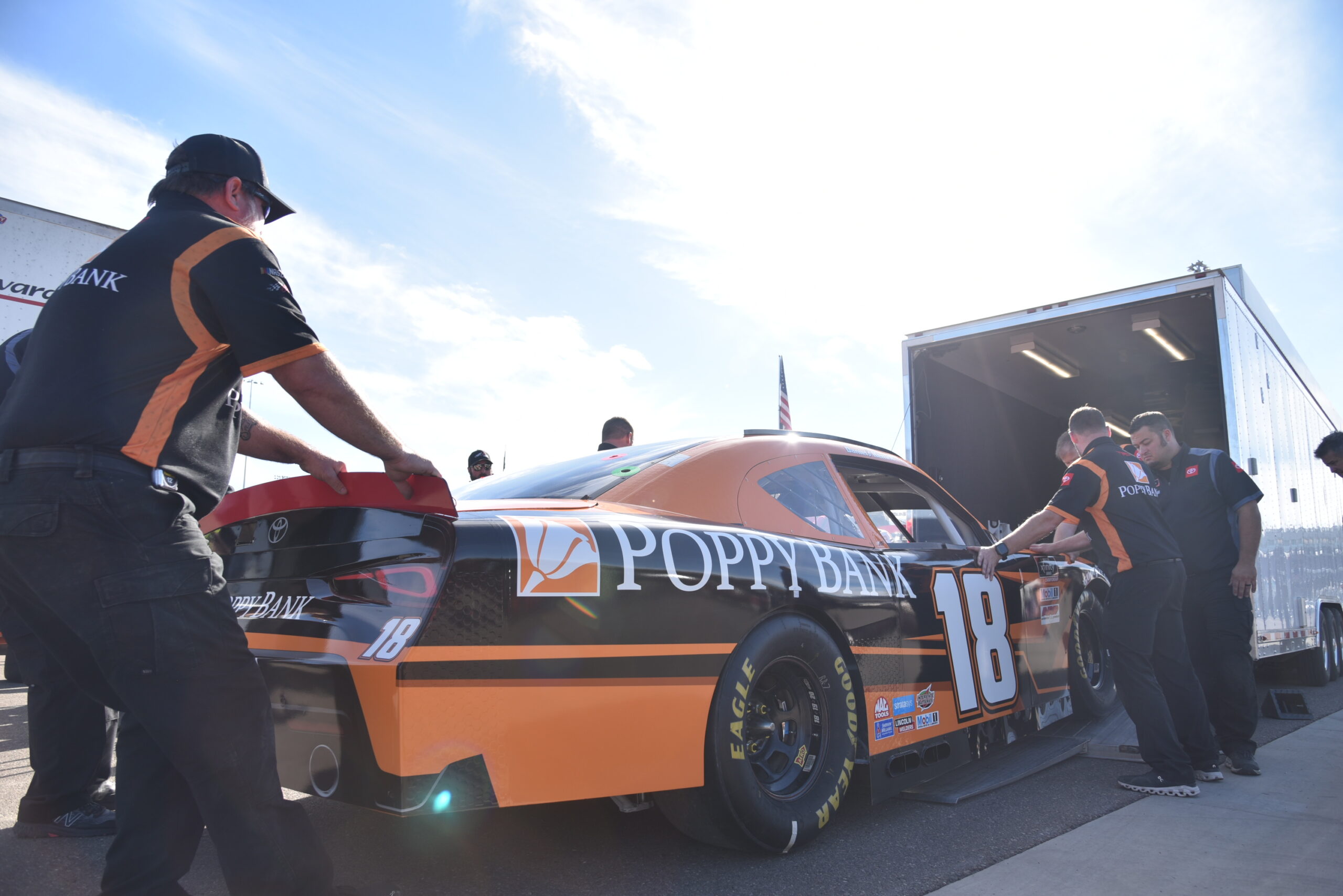 Hemric and his No. 18 team overcame a problem with their transporter ahead of Friday afternoon's practice session. (Photo: Luis Torres | The Podium Finish)