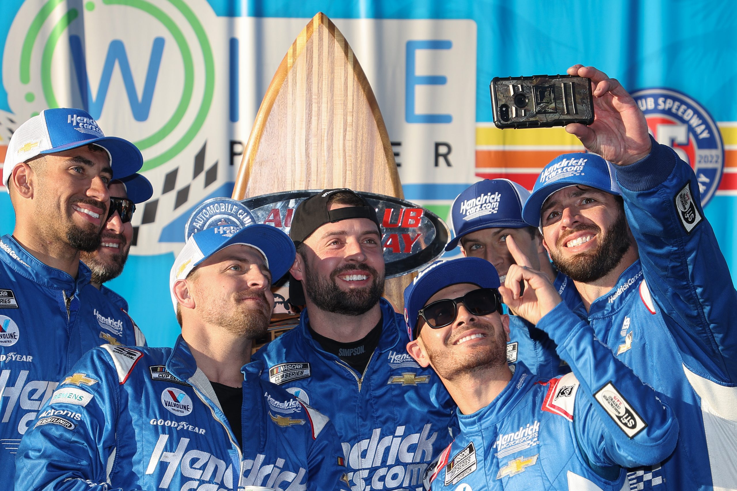 Another win, another success for Larson and his No. 5 team. (Photo: James Gilbert | Getty Images)