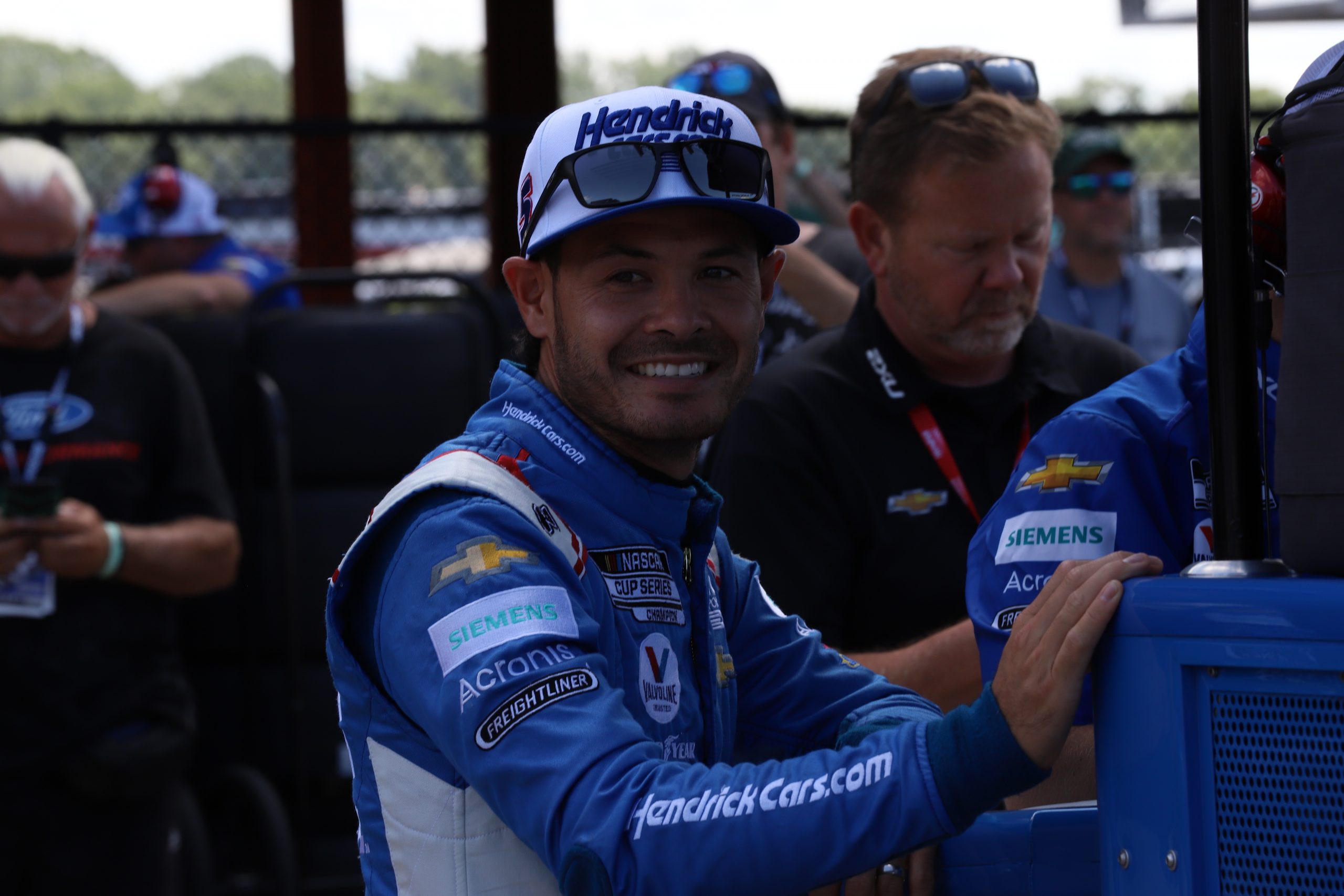 A solid eighth place qualifying effort has Kyle Larson all smiles for Sunday's race at Michigan. (Photo: Dylan Nadwodny | The Podium Finish)