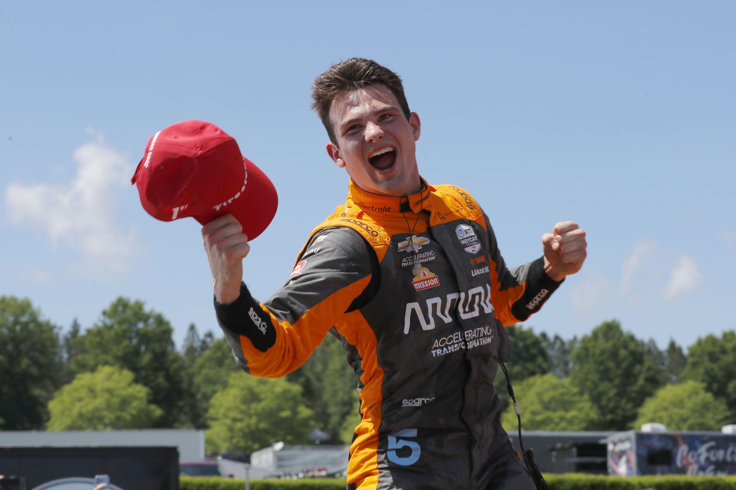 There's no doubt that 23-year-old Pato O'Ward loves the thrills of INDYCAR competition. (Photo: Arrow McLaren SP)