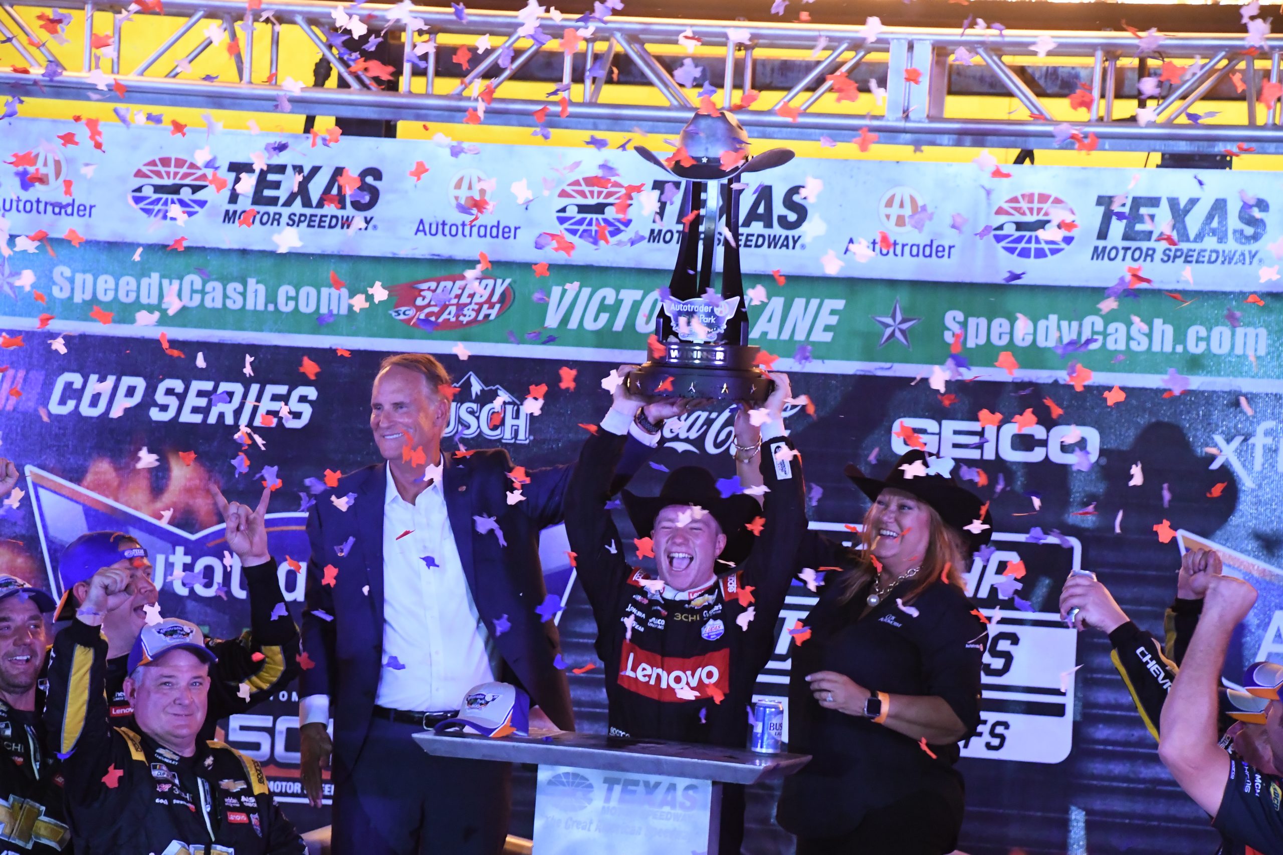 Tyler Reddick enjoys a Cup win, Texas Motor Speedway style. (Photo: Sean Folsom | The Podium Finish)