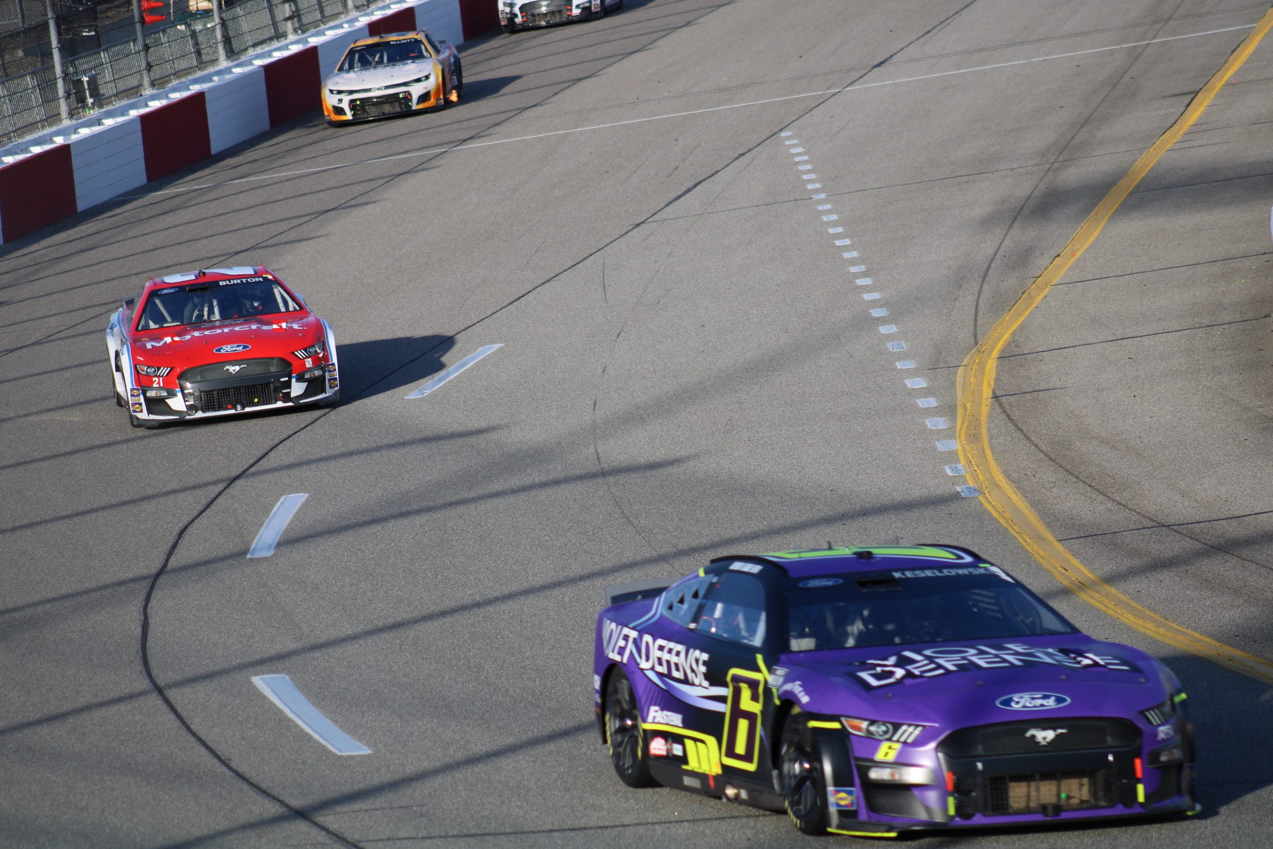 The sharp colors of the No. 6 Violet Defense Ford Mustang ran toward the front at Homestead-Miami. (Photo: Ryan Daley | The Podium Finish)