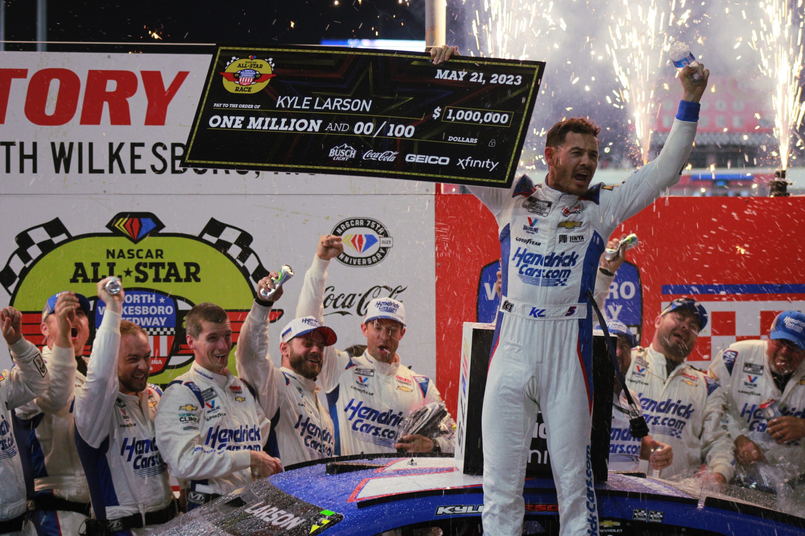 Kyle Larson netted another $1 million prize after winning the 39th NASCAR All-Star Race at North Wilkesboro Speedway. (Photo: Trish McCormack | The Podium Finish)