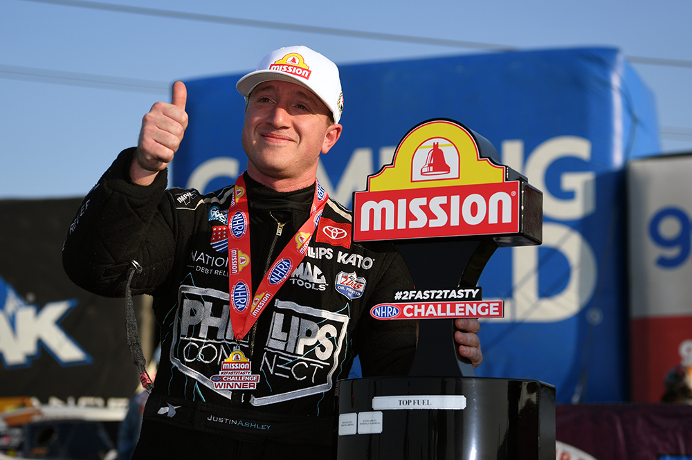 Justin Ashley hopes to build on a hot start in 2023 in Top Fuel, which includes two Mission Foods 2 Fast 2 Tasty wins. - Photo by Auto Imagery