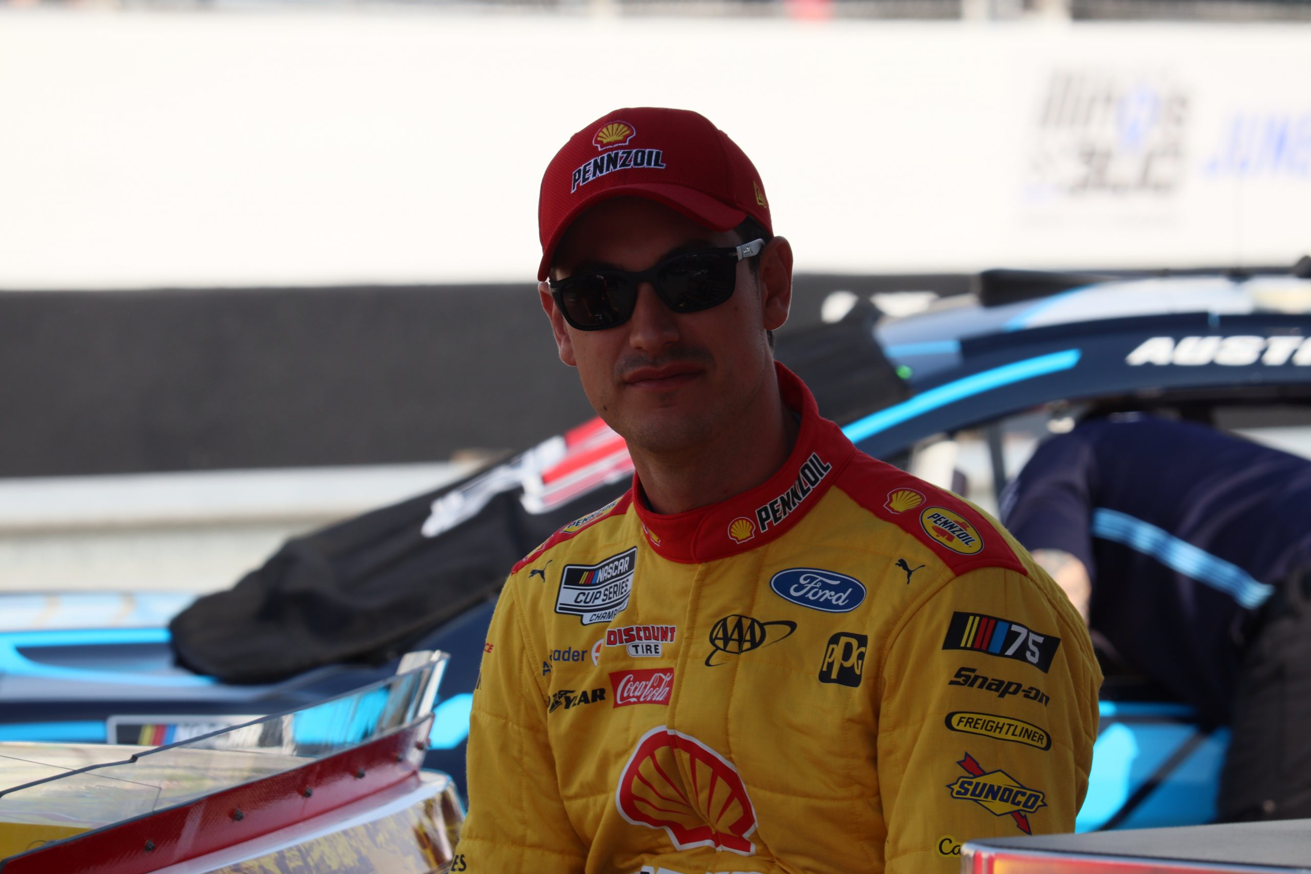 Joey Logano focuses intently on winning his second race of the 2023 NASCAR Cup Series season. (Photo: Bobby Krug | The Podium Finish)