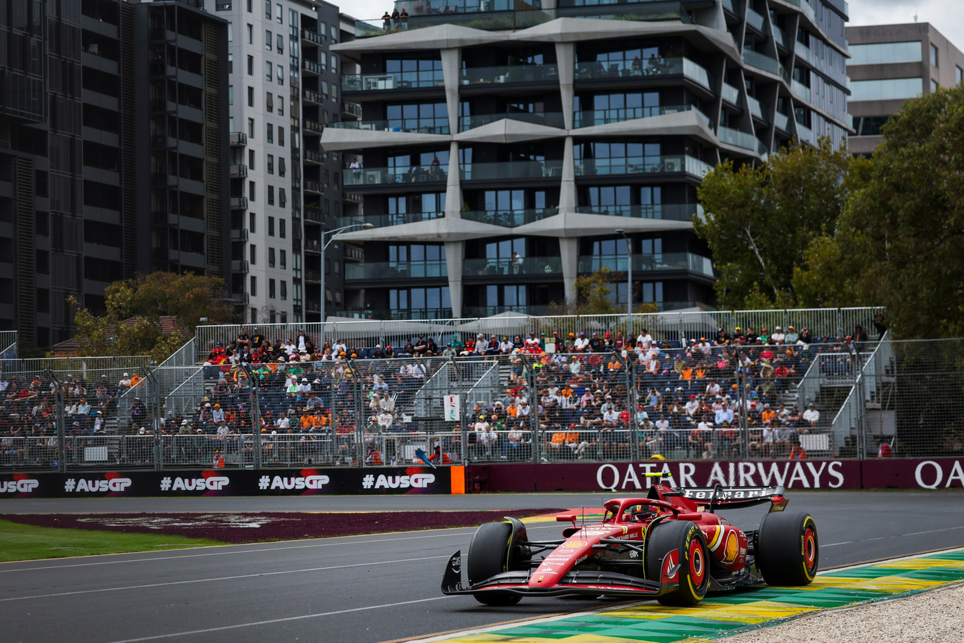 Carlos Sainz (55) on track in his SF-24 Ferrari during qualifying for the 2024 Australian Grand Prix (Source: Scuderia Ferrari)