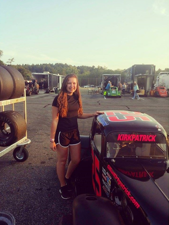 Gillian Kirkpatrick is always all smiles when she's near her racecar.
