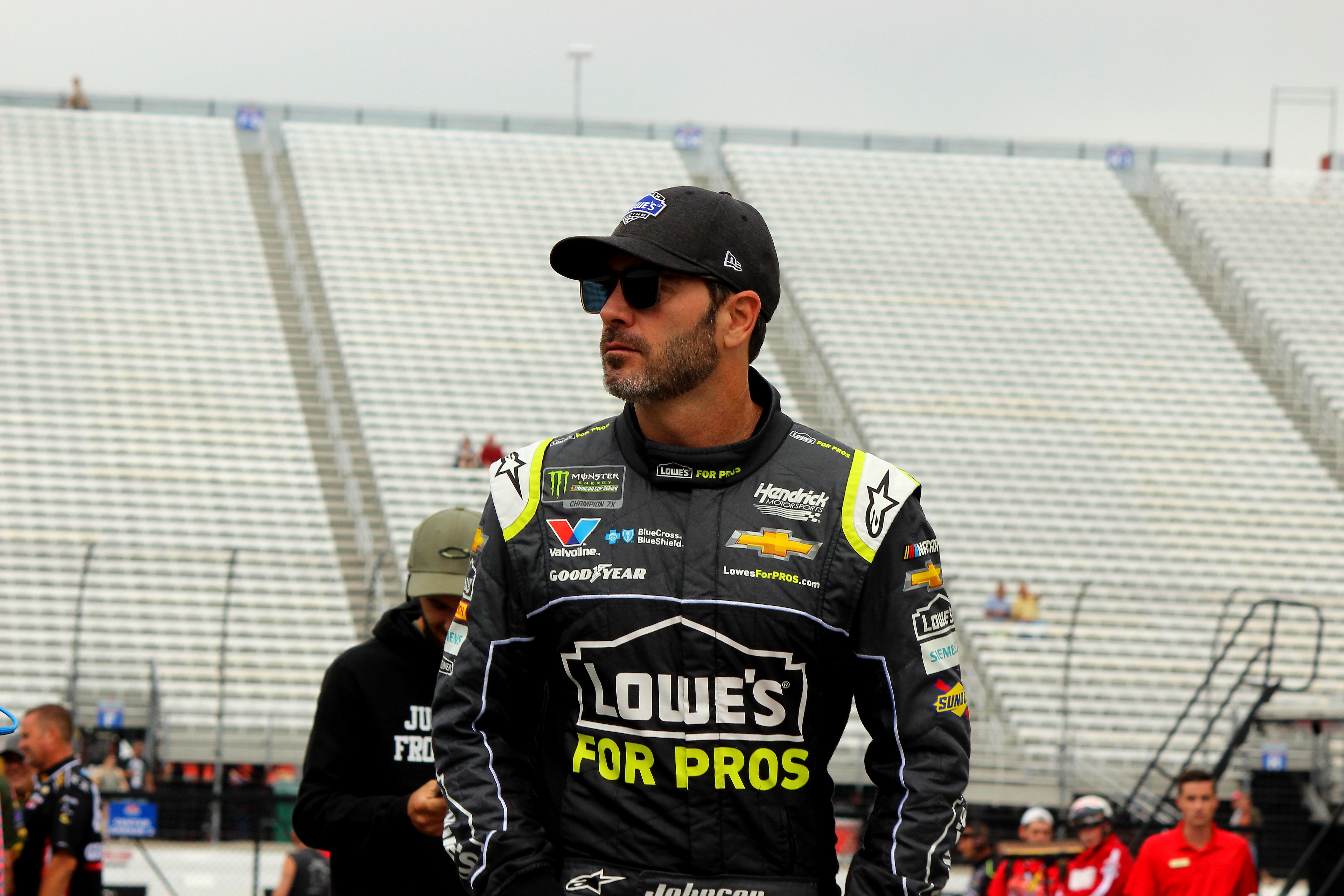 Jimmie Johnson may be like Jeff Lynne of ELO with his shades - his quest for excellence keeps him driven, just like the musician. (Photo Credit: Josh Jones/TPF)