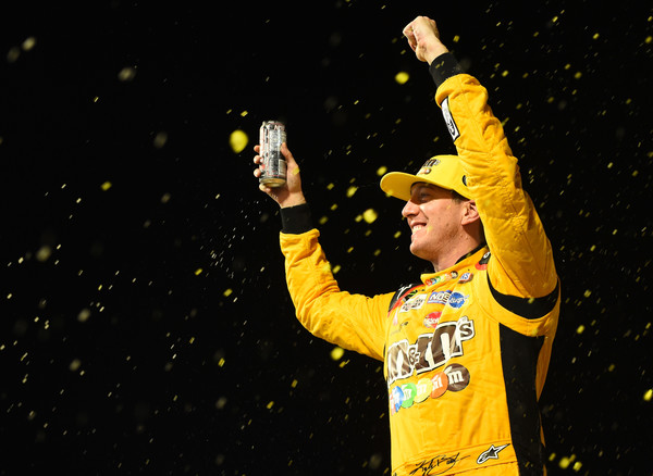 Going from worst to first, Kyle Busch celebrates his Richmond win.