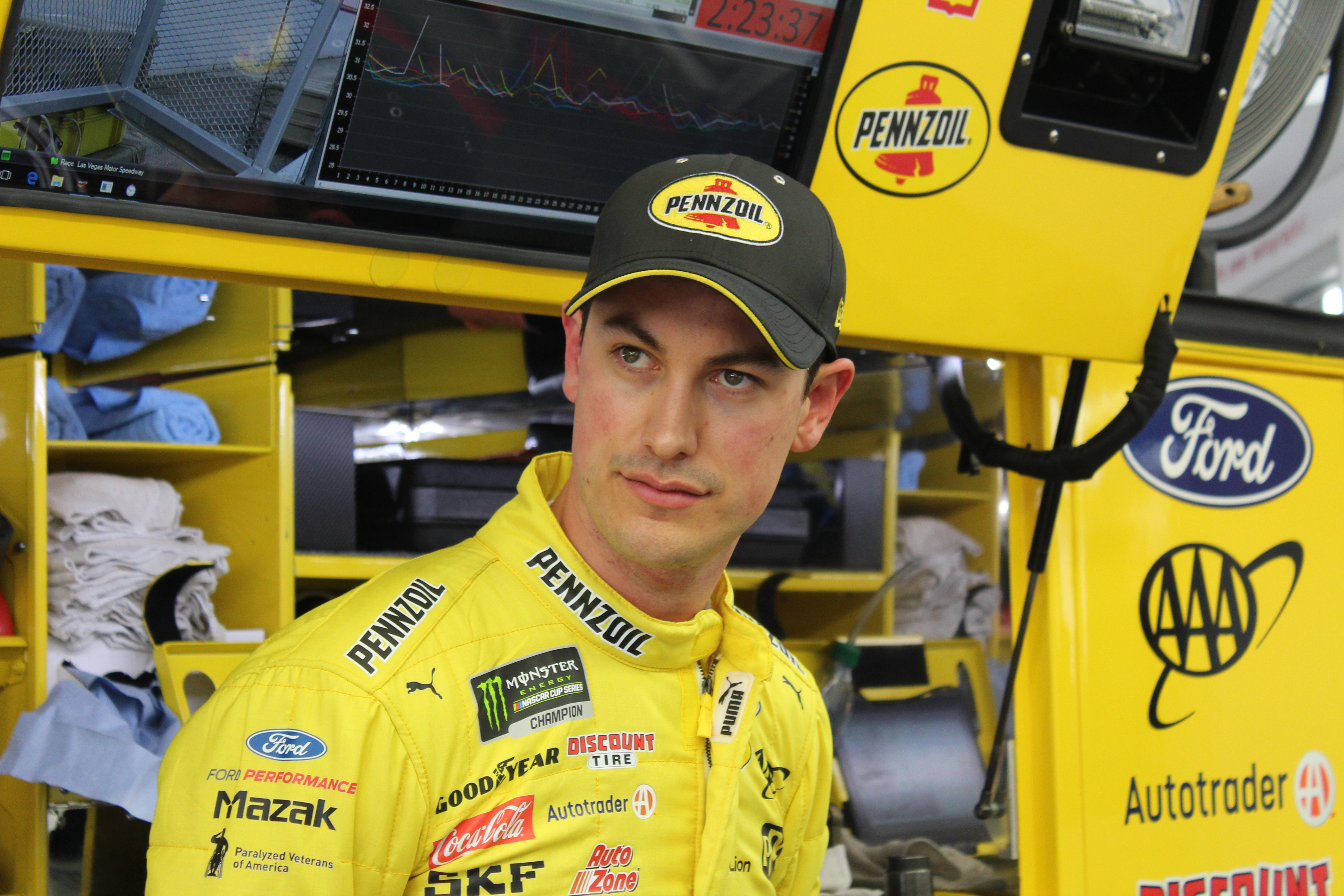 Which side is Joey Logano in this new series by Stephen Conley? (Photo Credit: Jose L. Acero Jr./TPF)