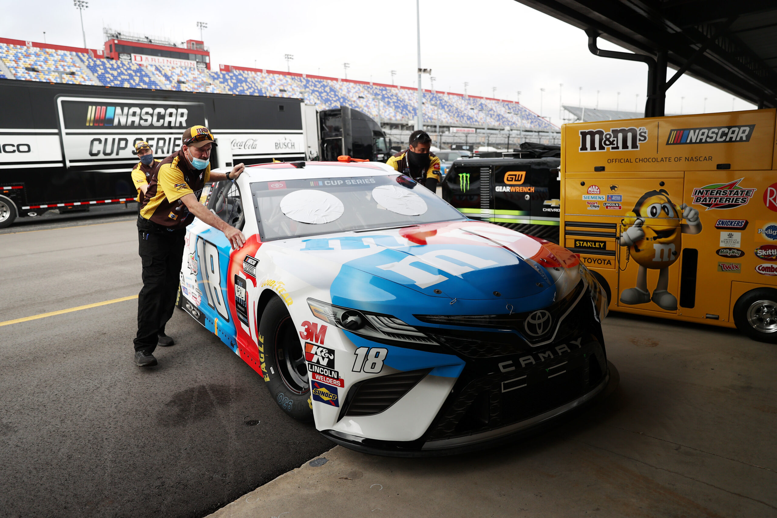 As NASCAR prepares for its return with the Real Heroes 400, Kyle Busch's crew prepares for Darlington. (Photo Credit: Chris Graythen/Getty Images)