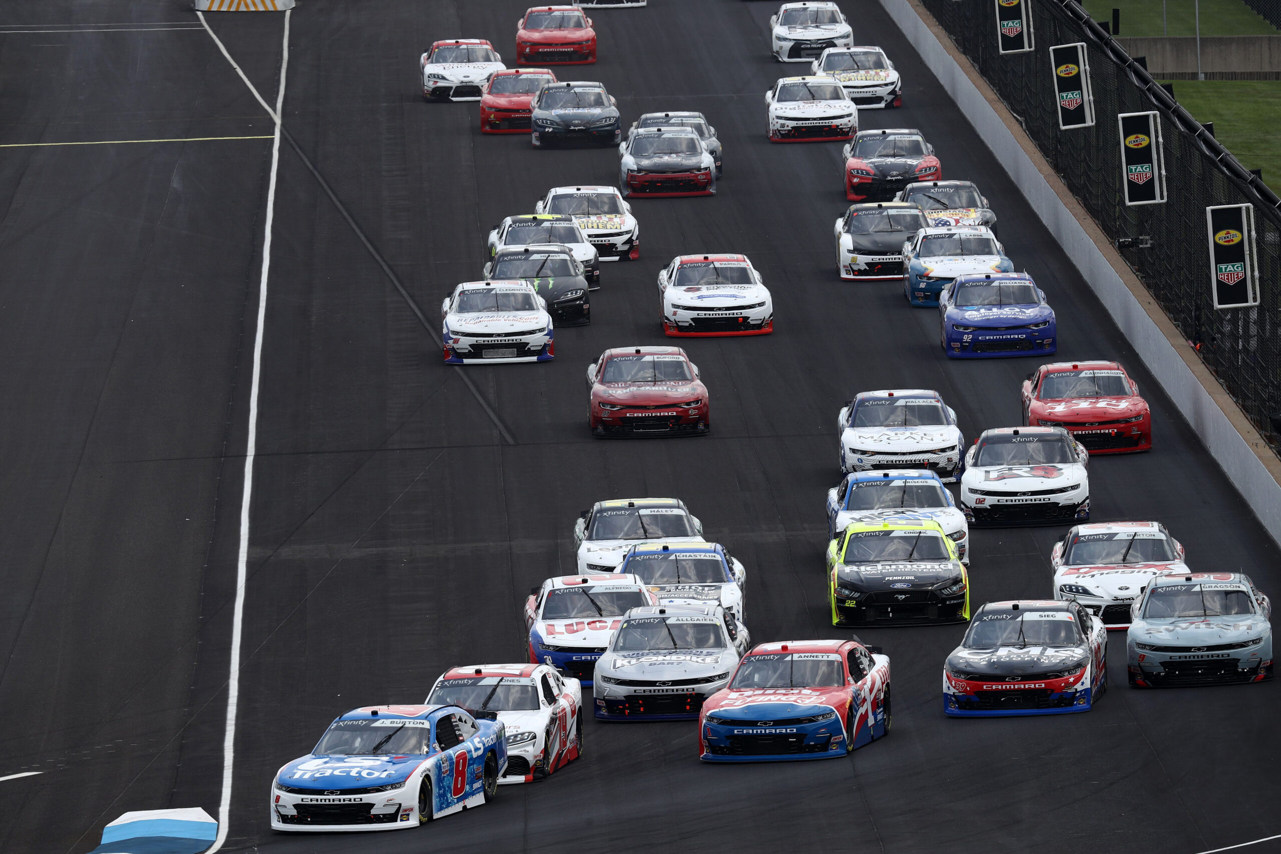 It's safe to say the XFINITY Series drivers felt like they were going the wrong way around Indy! (Photo by Jamie Squire/Getty Images)