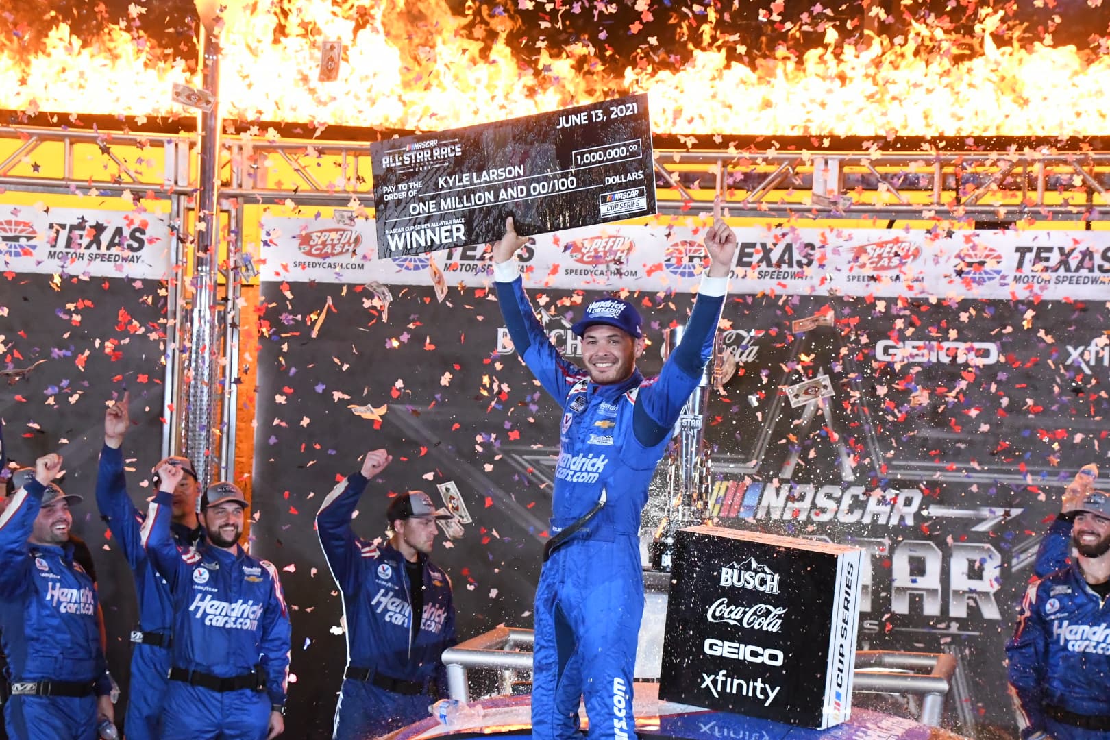 Above all else, Kyle Larson enjoys his dream season with a NASCAR All-Star Race win at Texas. (Photo: Sean Folsom/The Podium Finish)