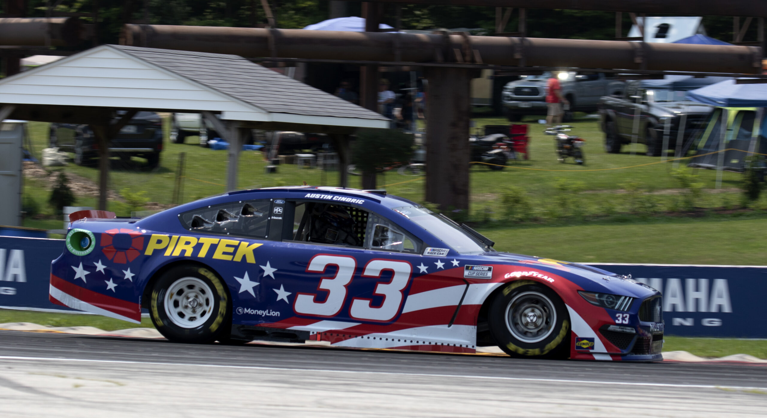 Certainly, Austin Cindric's No. 33 shows patriotic colors for Sunday's Jockey Made In America 250 at Road America. (Photo: Mike Moore/The Podium Finish)