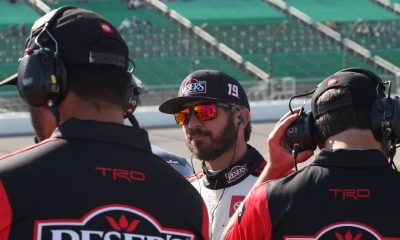 Martin Truex Jr. confers with his No. 19 Reser's Fine Foods Toyota Camry team. (Photo: Christopher Vargas | The Podium Finish)