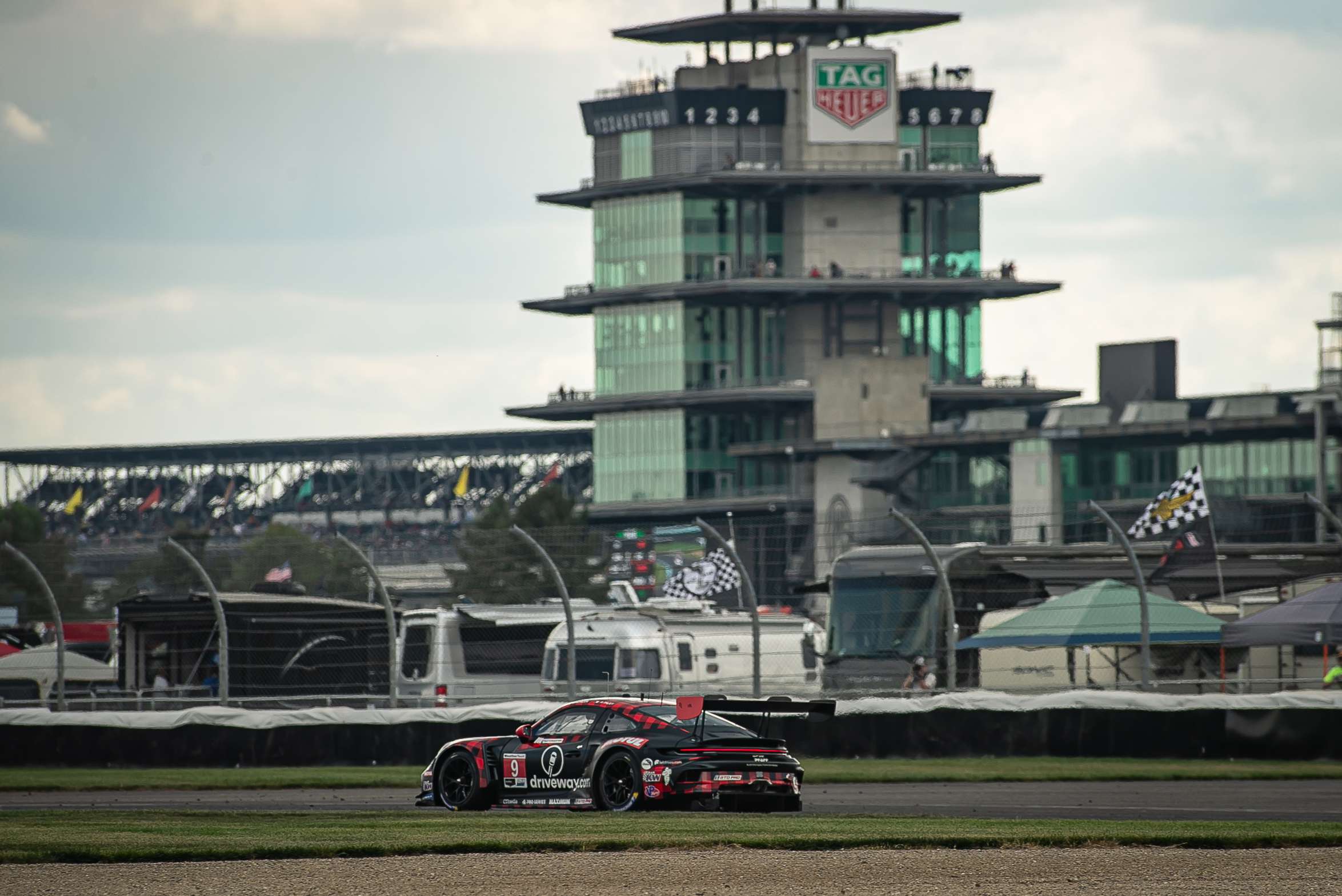The Pfaff Motorsports Porsche battled for a 4th place finish at Indy. Photo: Stephen Conley | TPF