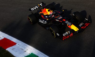 Max Verstappen (1) runs practice laps at the Monza Circuit for the Formula 1 Italian Grand Prix in 2023