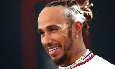 ABU DHABI, UNITED ARAB EMIRATES - NOVEMBER 23: Lewis Hamilton of Great Britain and Mercedes talks to the media in the Paddock during previews ahead of the F1 Grand Prix of Abu Dhabi at Yas Marina Circuit on November 23, 2023 in Abu Dhabi, United Arab Emirates. (Photo by Peter Fox | Getty Images)