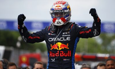 Race winner Max Verstappen of the Netherlands and Oracle Red Bull Racing celebrates in parc fermem during the F1 Grand Prix of Canada at Circuit Gilles Villeneuve on June 09, 2024 in Montreal, Quebec. (Photo by Chris Graythen/Getty Images)