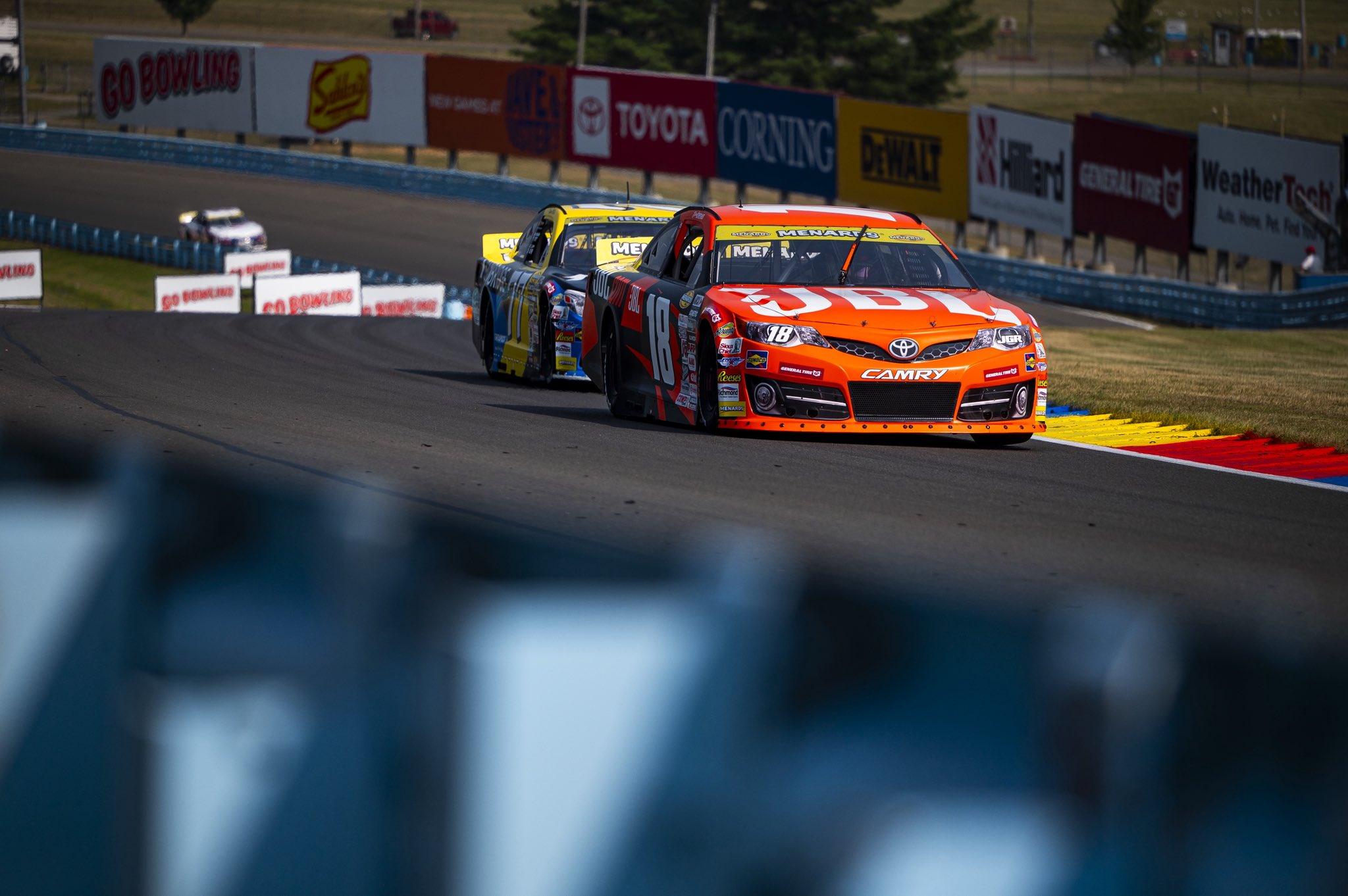 Brent Crews (front) turns through the esses at Watkins Glen International during the General Tire 100. 