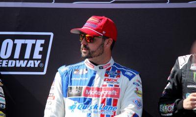 Josh Berry during pre-race driver introductions for the Mobil 1 301 at New Hampshire Motor Speedway.