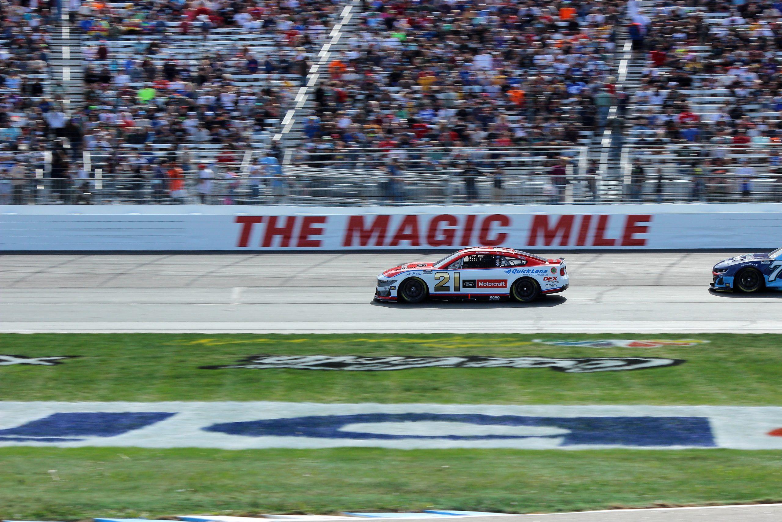 Josh Berry during pace laps for the Mobil 1 301 at New Hampshire Motor Speedway.