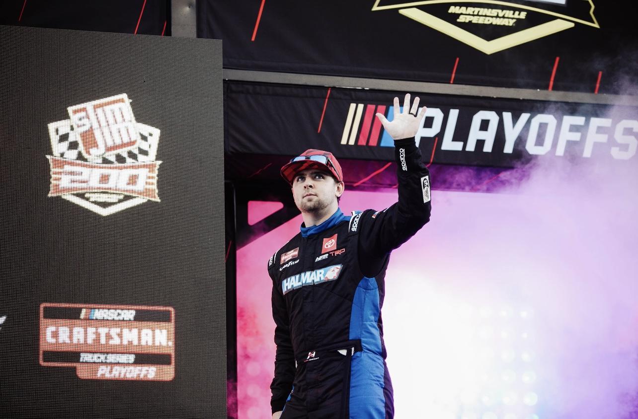 Kaden Honeycutt waving to the fans during driver introductions at Martinsville Speedway last weekend. (Photo: Chloe Gunn | The Podium Finish
