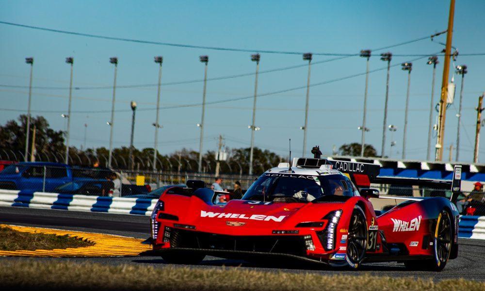 The No. 31 Whelen Cadillac V-Series .R rolling through the West Horseshoe at Daytona during the Roar Before the 24 (Photo: Jared Bokanoski | The Podium Finish)