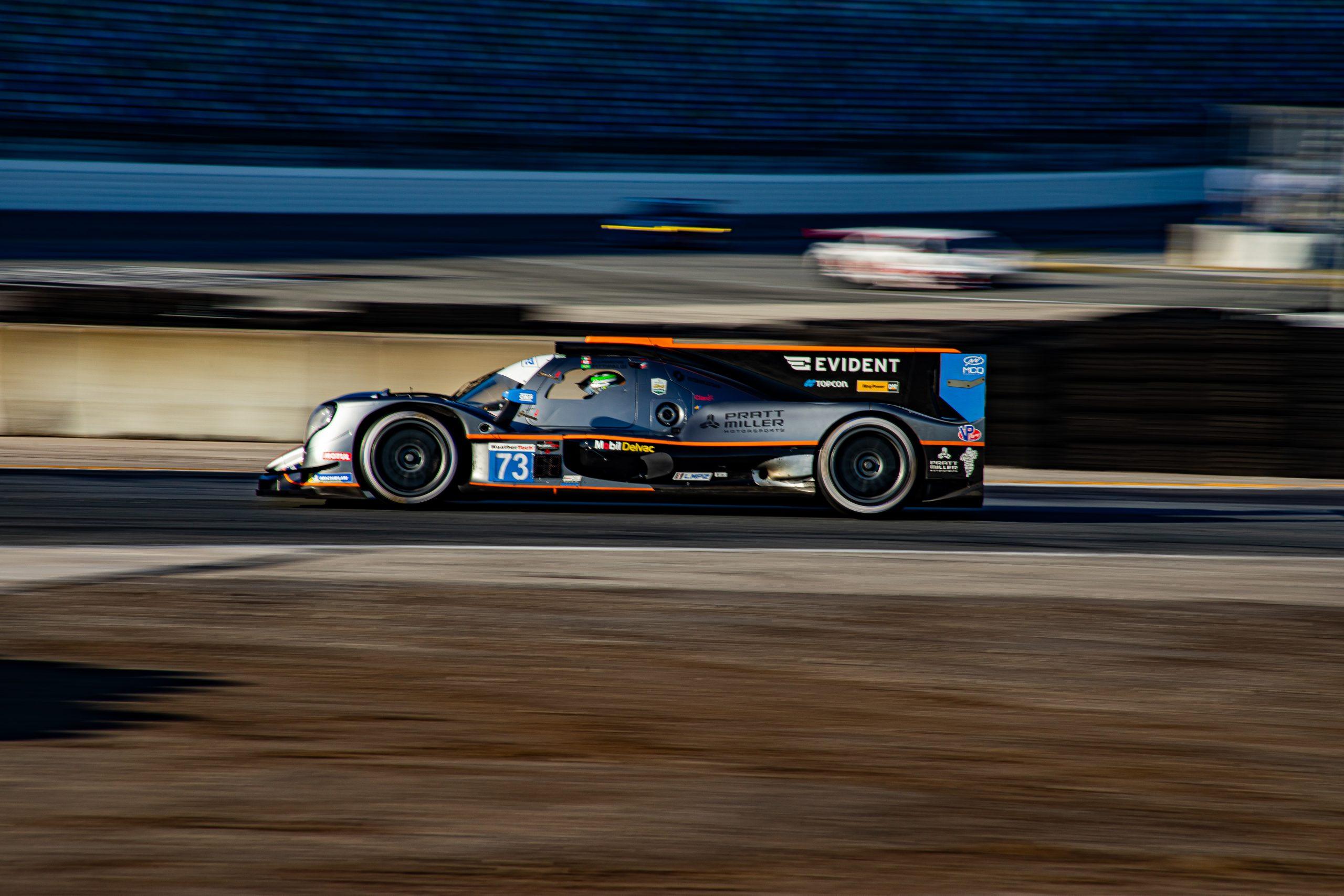 The Pratt Miller No. 73 LMP2 going through turn six at Daytona (Photo: Jared Bokanoski | The Podium Finish)
