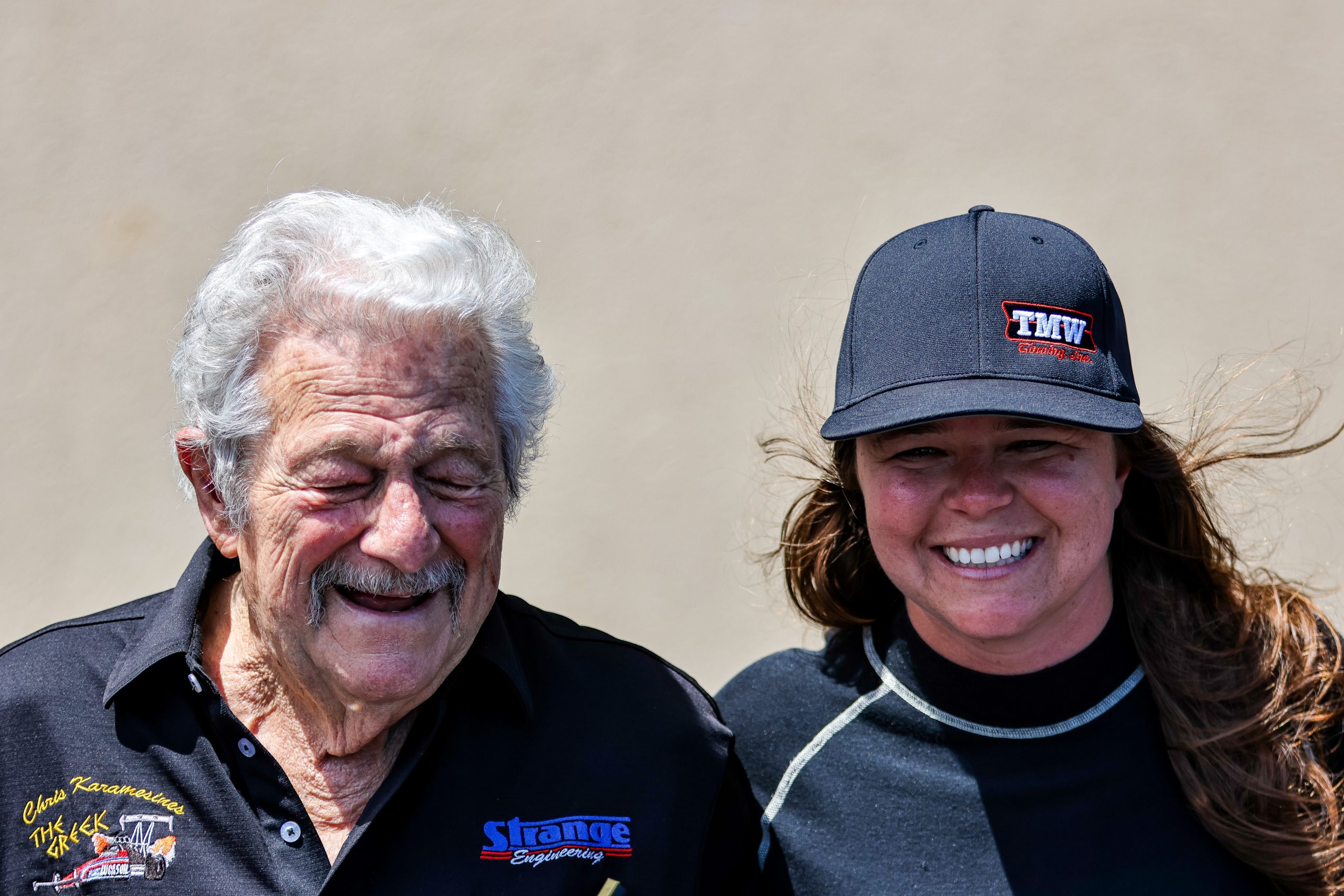 NHRA Legend Chris Karamesines and his granddaughter Krista Baldwin.