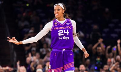 Phoenix Mercury forward DeWanna Bonner (No. 24) celebrates after making a three-pointer against the Minnesota Lynx on Tuesday. (Photo credits- Phoenix Mercury)