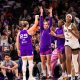 Phoenix Mercury guard Jovana Nogic (no. 29) celebrates with her teammates on Friday. (Photo: Phoenix Mercury)