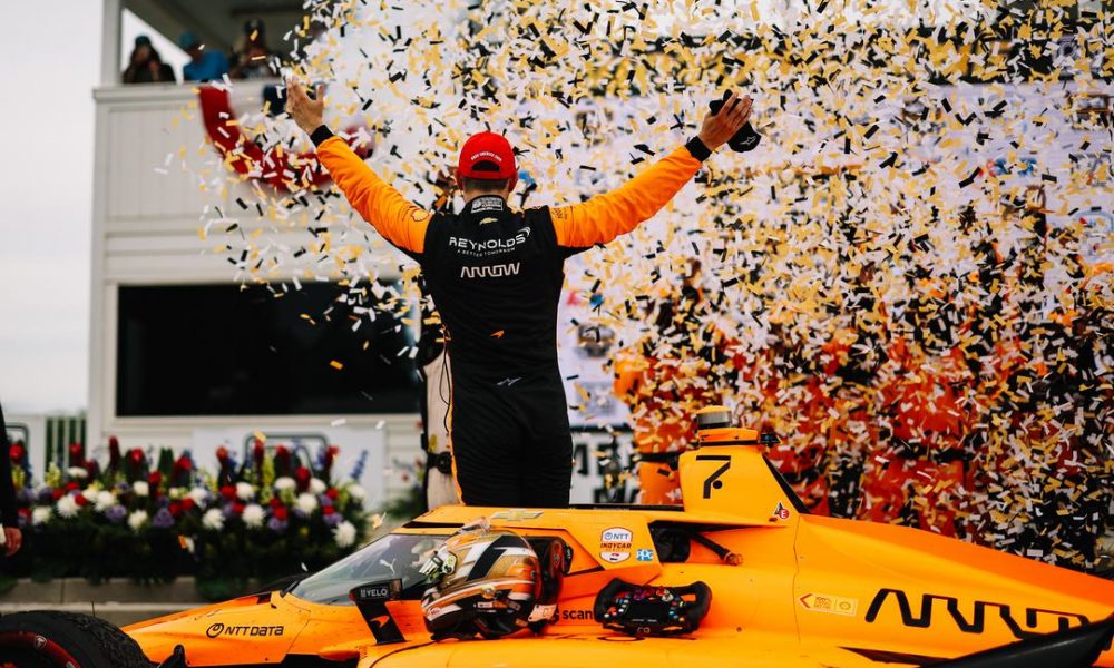 Christian Lundgaard celebrates his second victory of the 2026 season at the XPEL INDYCAR Grand Prix at Road America (Photo: Joe Skibinski | Penske Entertainment).